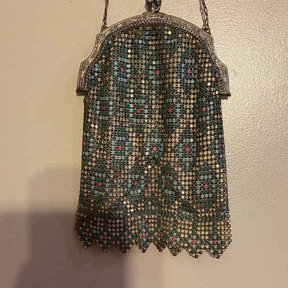Whiting & Davis Handbags - Antique Mandalian Purse Enamel Mesh Art Deco